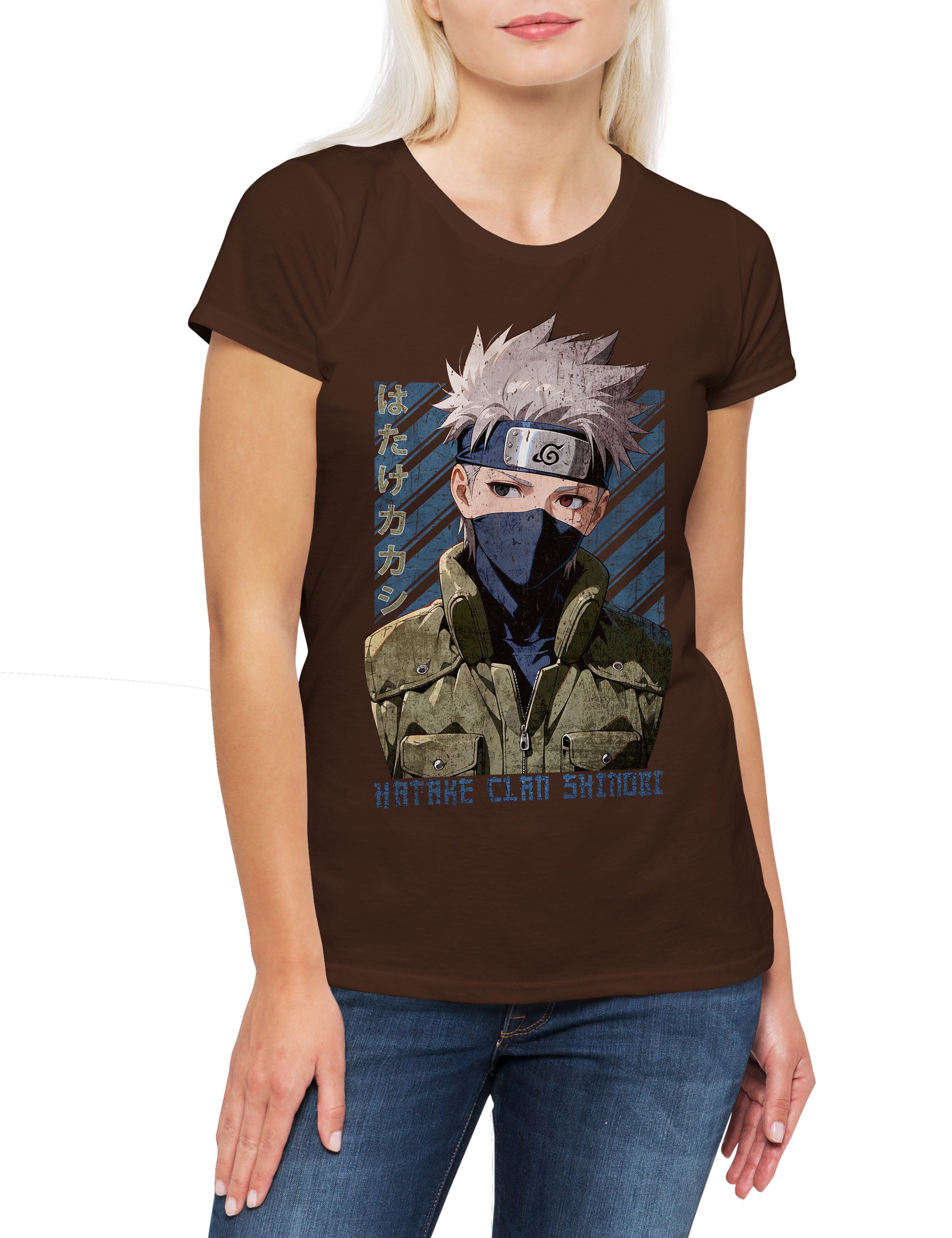Print-Shirt Hatake Clan Damen T-Shirt Shinobi System Anime Naruto Dattebayo Sakura