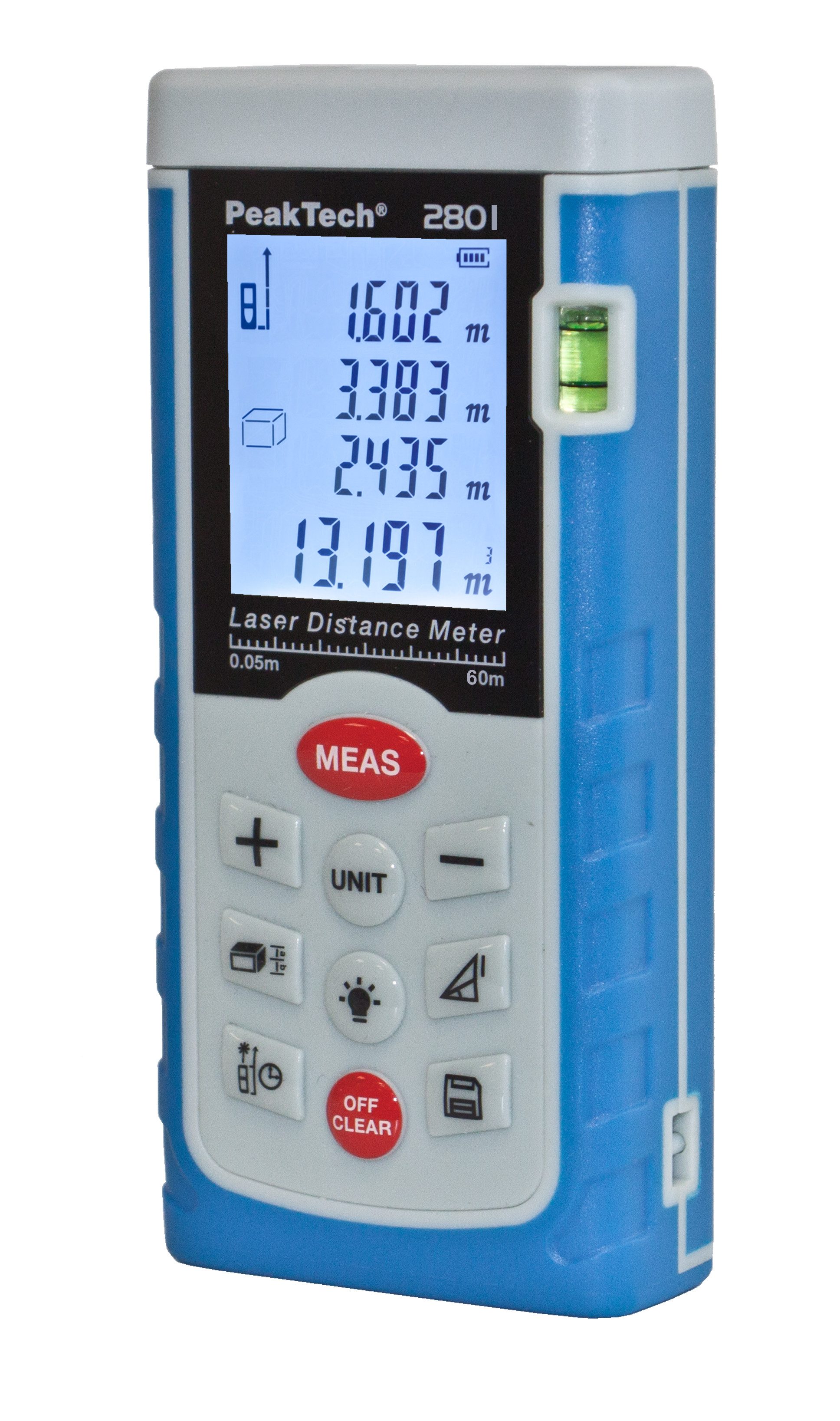 PeakTech Entfernungsmesser Entfernungsmessgerät 0,05–60 m LCD-Beleuchtung