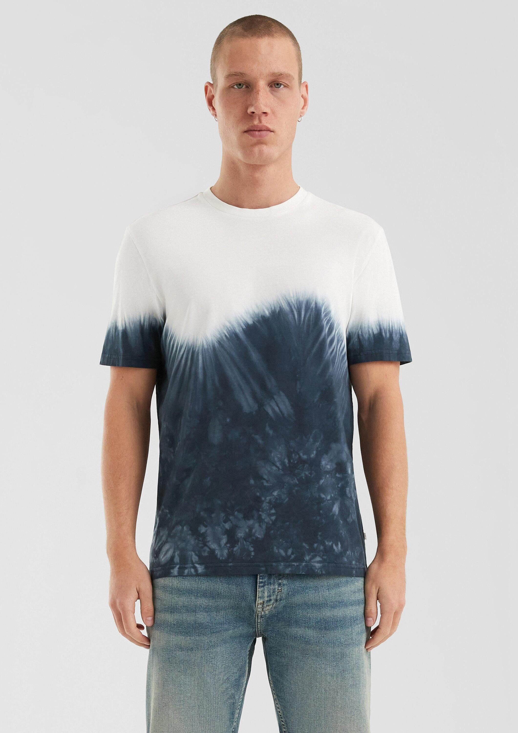 QS Kurzarmshirt T-Shirt T-Shirt mit Rundhalsausschnitt und Batikeffekt