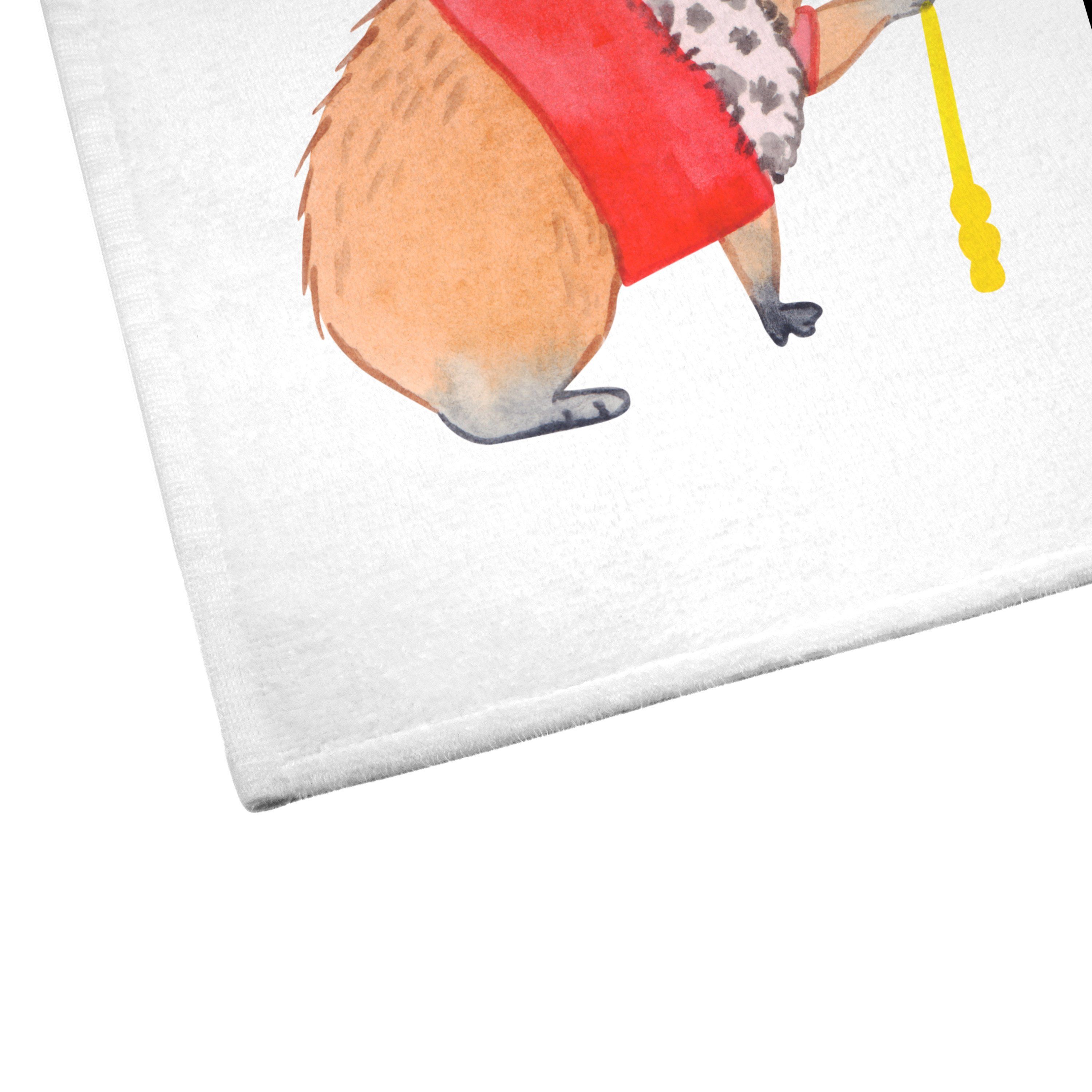 & - Mr. Capybara Handtuch Panda Geschenk, Sprüche, (1-St) Tie, - Reisehandtuch, Mrs. lustige König Weiß
