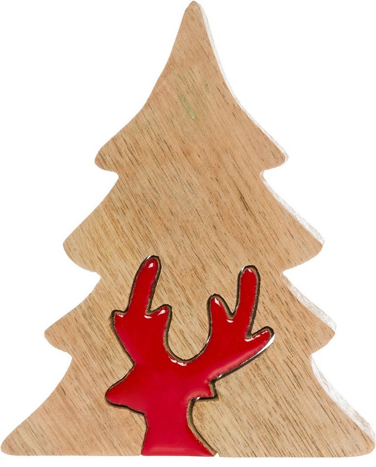 Puzzle mit Möbel cm Baum, Rentier Deko Holz, Weihnachtsdeko Höhe aus ca. (Set, Weihnachtsbaum, 17 Myflair 2 Dekobaum & Accessoires St),