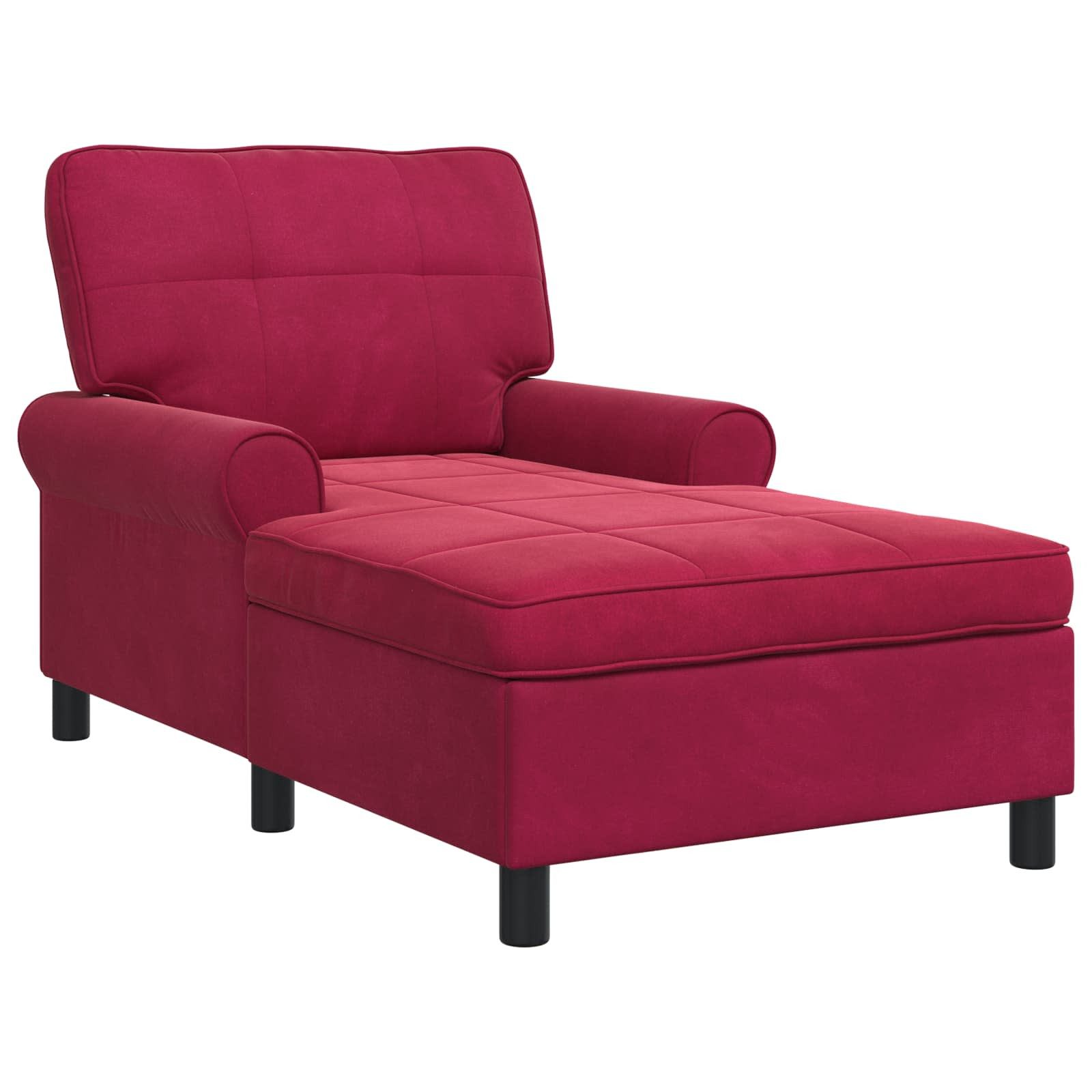 vidaXL Chaiselongue Lounge-Liege mit Kissen Weinrot 91 x 157 x 91 cm Samt, günstig online kaufen