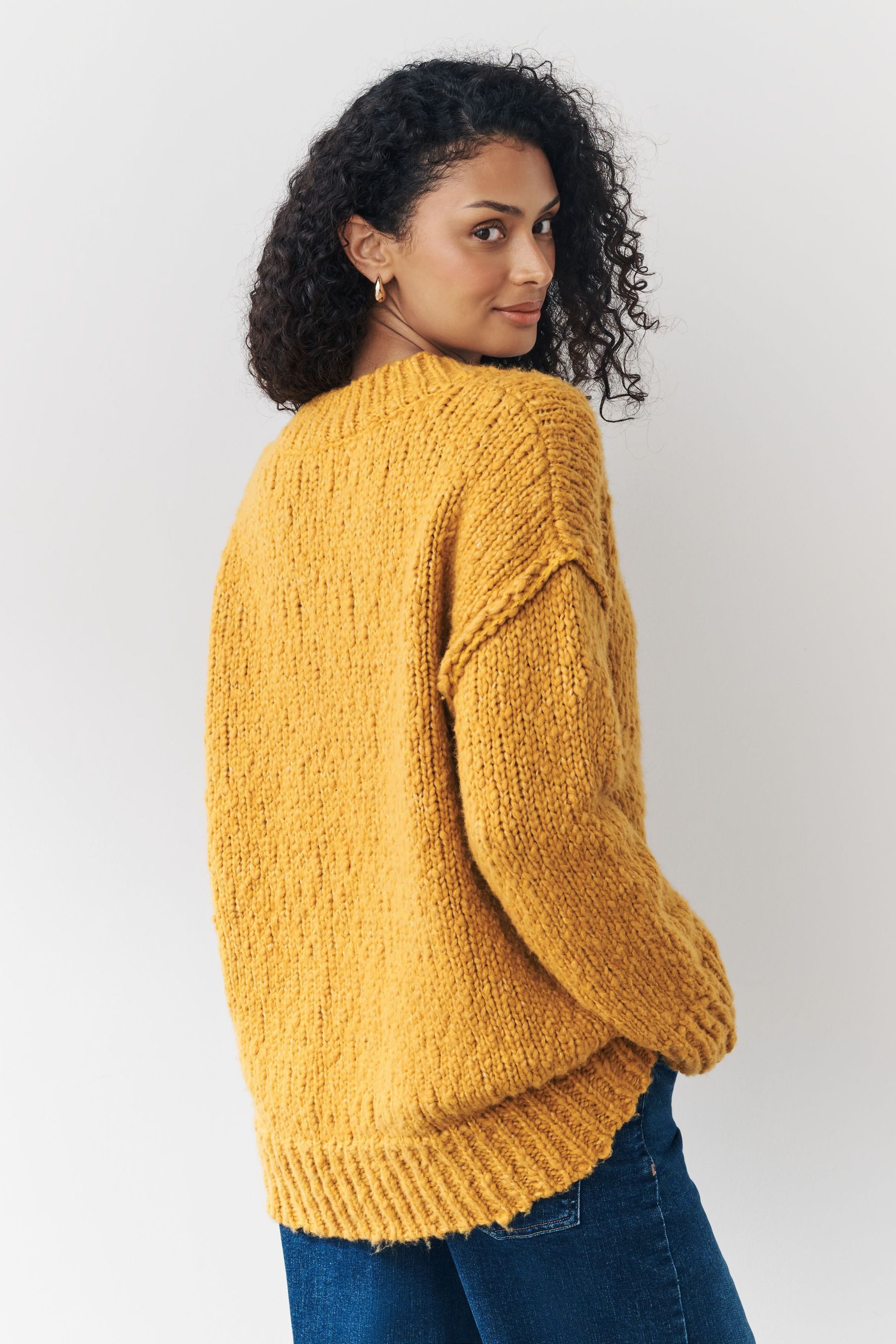 Next V-Ausschnitt-Pullover Langer, strukturierter Pullover mit V-Ausschnitt günstig online kaufen