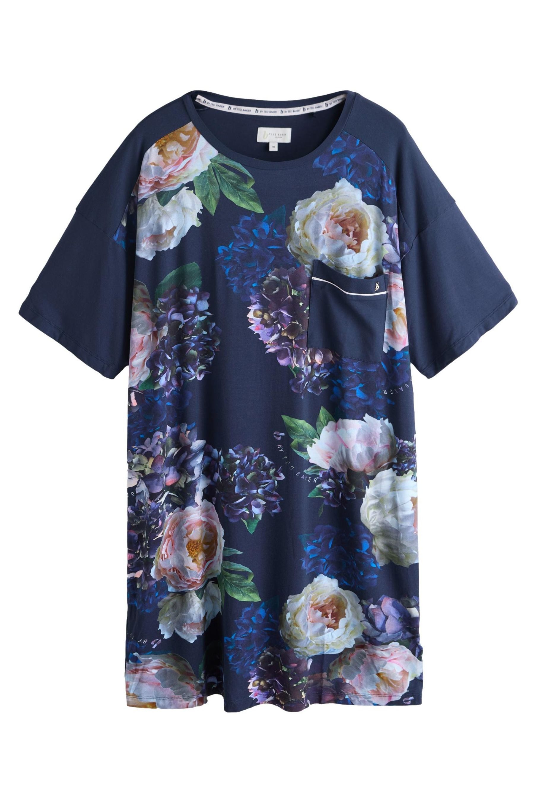 Pyjamaoberteil B By Ted Baker geblümtes Schlaf-T-Shirt, Viskose
