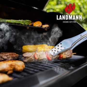 LANDMANN Elektrogrill E-Grillwagen Black ohne Gas & ohne Kohle, 3200,00 W, 2 Fleischthermometern & Deckelthermometer