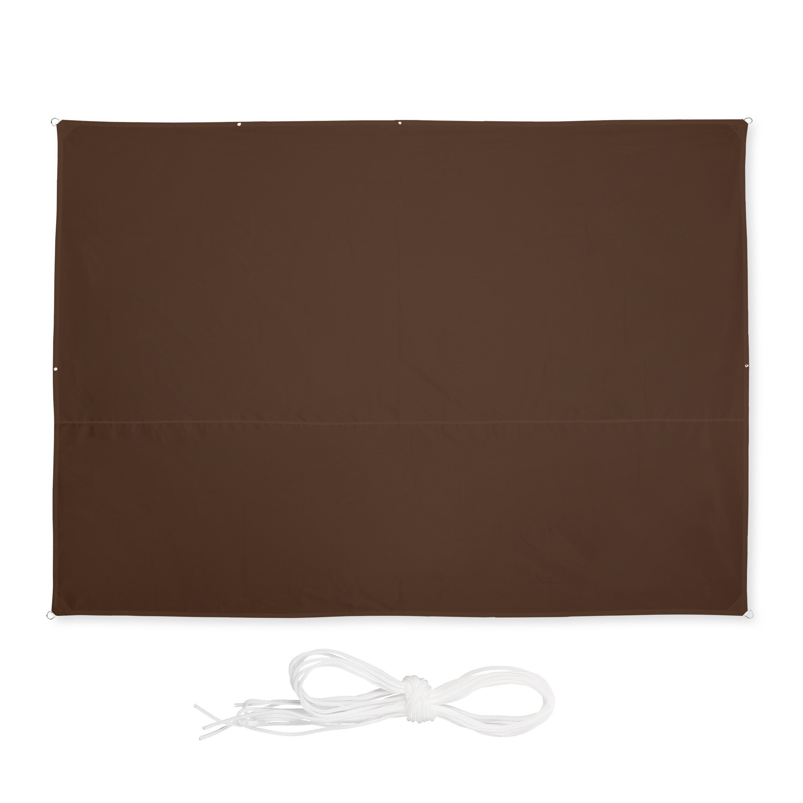 relaxdays Sonnensegel Beiges Sonnensegel rechteckig, (6-tlg), 2,5 x 3,5 m