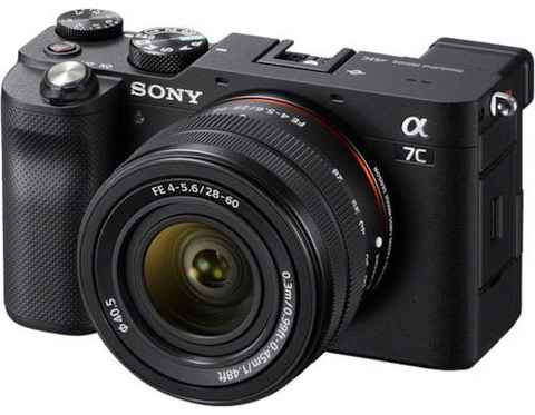 Sony ILCE-7CLB - Alpha 7C E-Mount mit SEL2860 Vollformat-Digitalkamera (FE 28–60 mm F4–5,6, 24,2 MP, FE 28–60 mm F4–5,6, 24,2 MP, 4K Video, Echtzeit-AF)