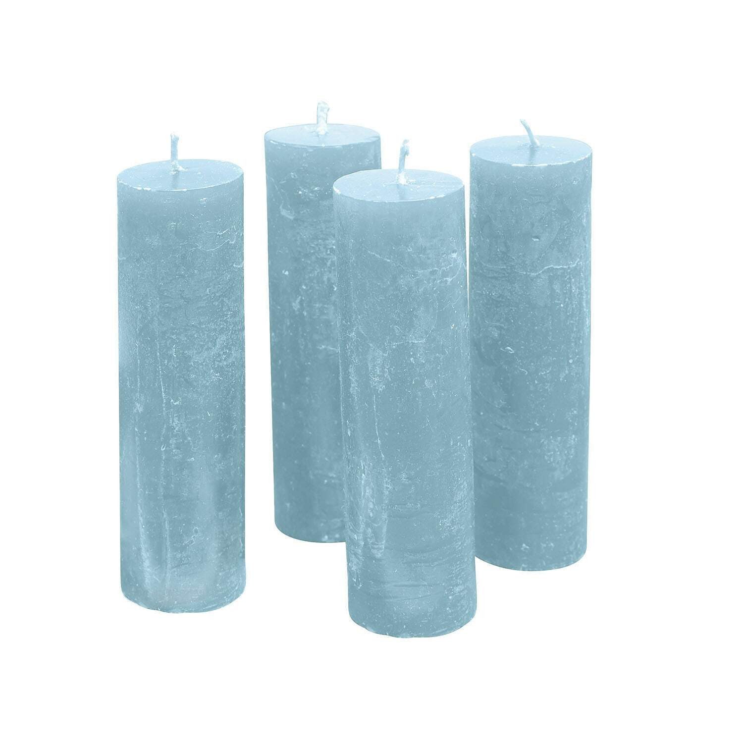 Mirabeau Stumpenkerze Kerze 4er Set Muriel blau (4er Set, 4er Set), none