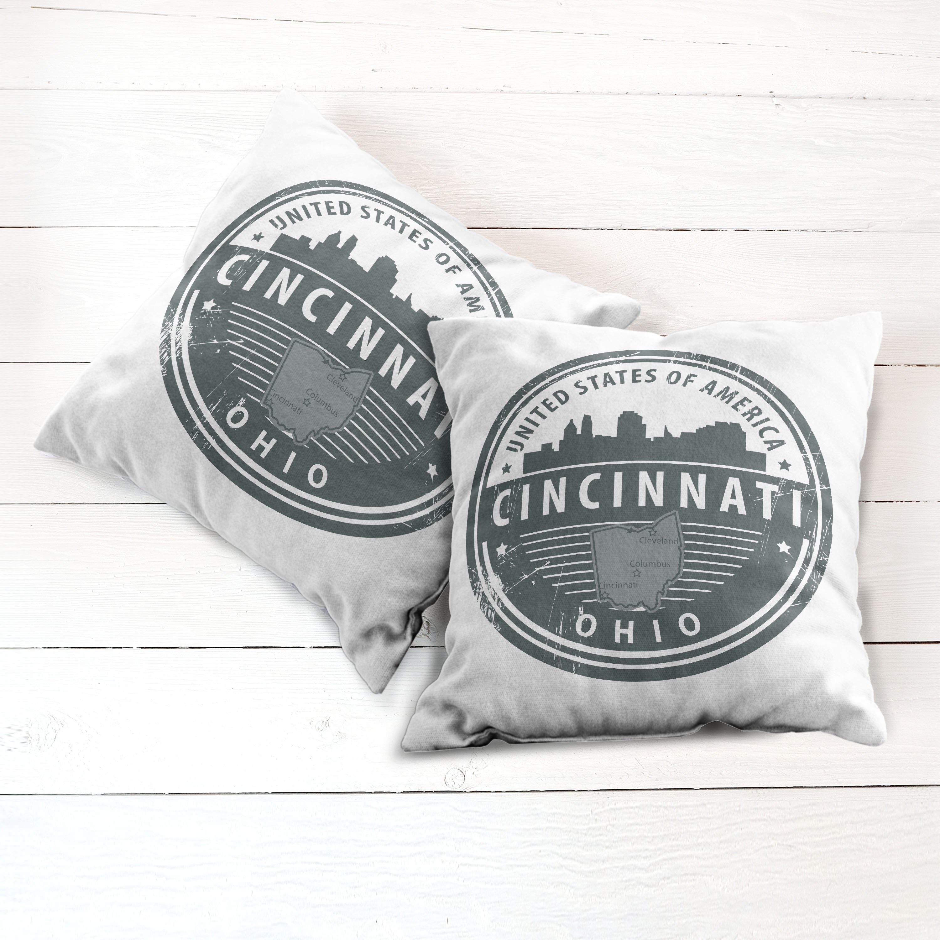 Kissenbezüge Stück), Emblem von Doppelseitiger Modern Amerika (2 Accent Digitaldruck, Cincinnati Abakuhaus Alter Im Ohio