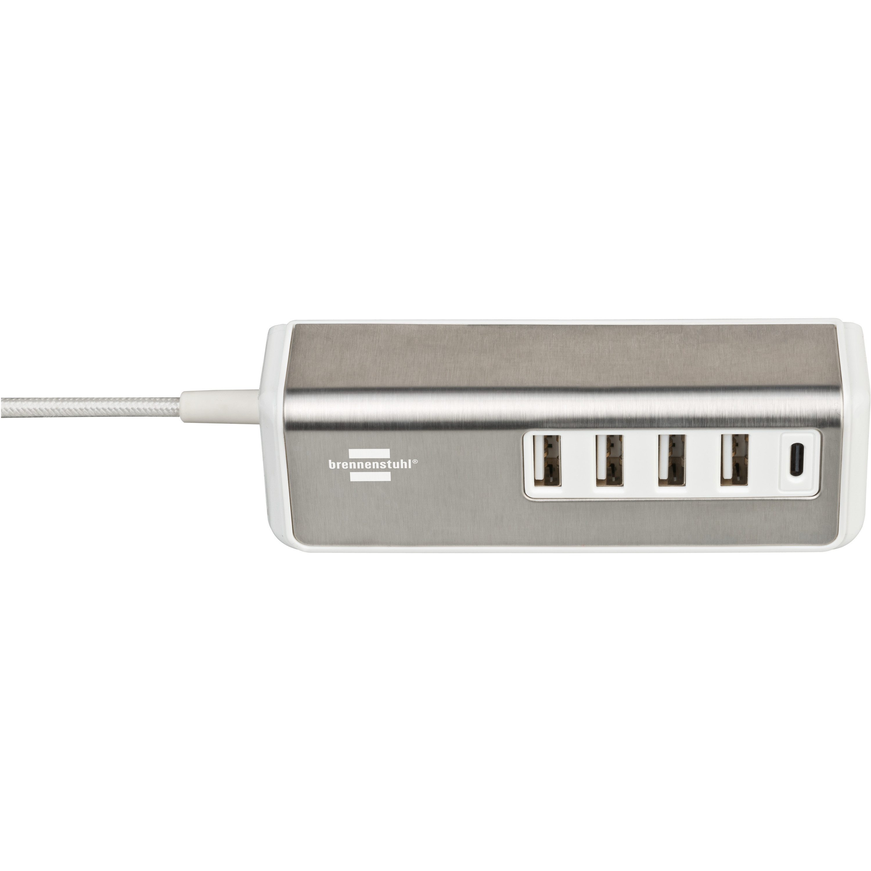 Brennenstuhl brennenstuhl®estilo Mehrfach USB Ladegerät mit Edelstahloberfläche Mehrfachsteckdose 0-fach (Kabellänge 1.5 m) – Bild 4 von 5