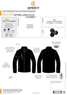 Cepovett Softshelljacke Unisex "Caucase" Gr. S -3XL, PU-Membrane, Ripstop, Module'wear