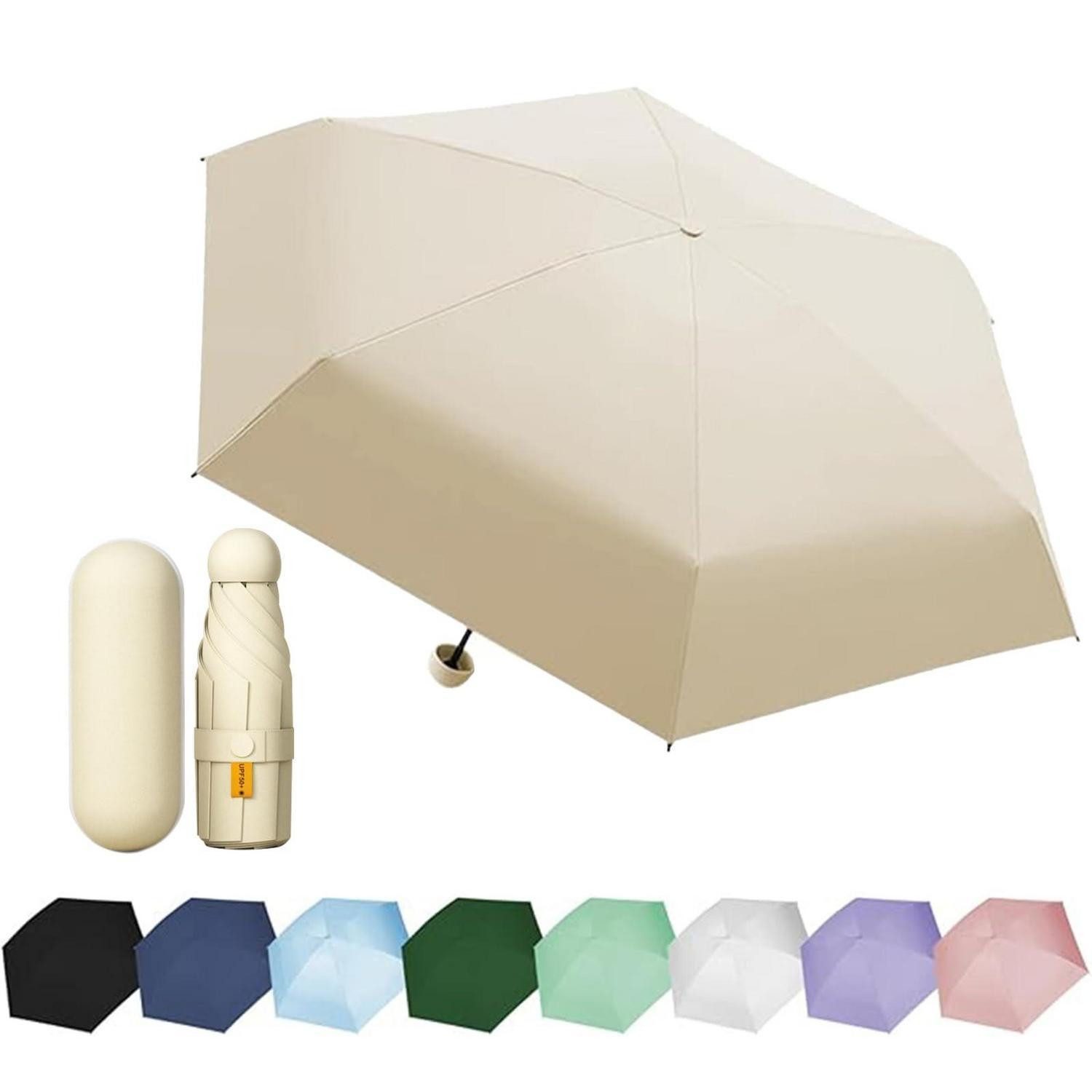 LuxusKollektion Taschenregenschirm Regenschirm UV-Schutz kompakt