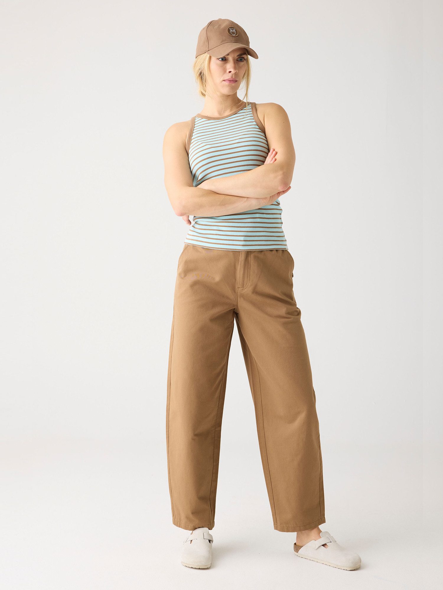 KnowledgeCotton Apparel Chinohose CHLOE barrel mid-rise twill chino