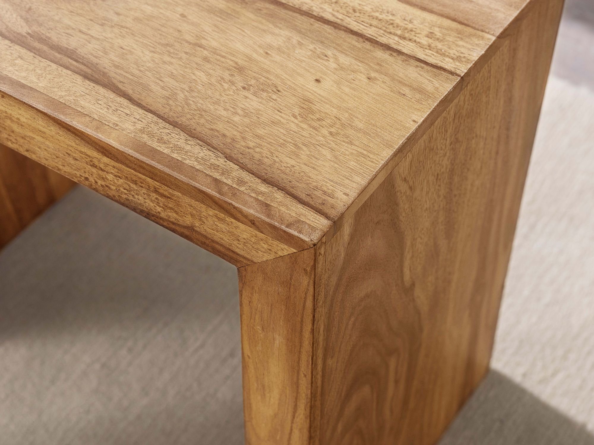 KADIMA DESIGN vielseitig Set: Beige Beige Satztisch Tisch nutzbar, | Beige handgefertigt | Massivholz-Design