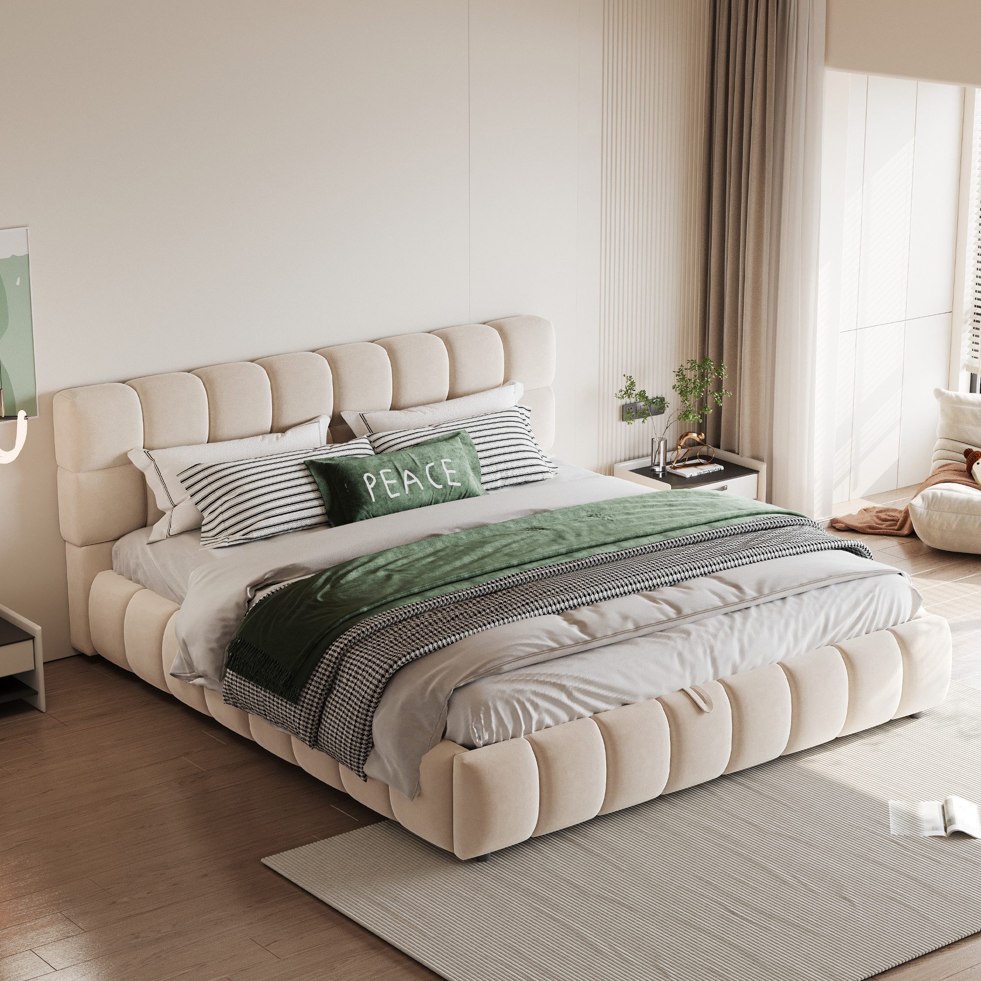 Flieks Polsterbett, Hydraulisches Doppelbett 140x190cm, geeignet für eingeb günstig online kaufen