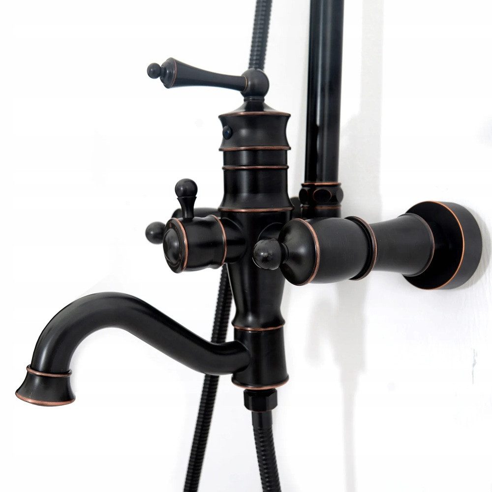 wohnwerk.idee Duschsystem Dusche Duscharmatur Vintage Retro Antik Black Alt