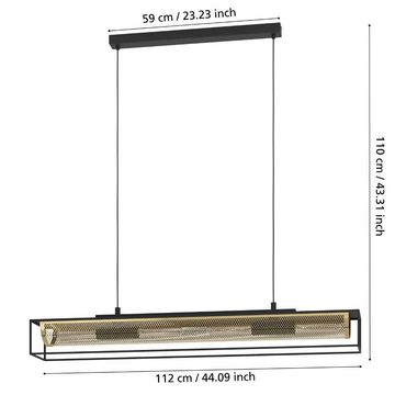 EGLO Hängeleuchte NOHALES, ohne Leuchtmittel, Pendelleuchte, Esszimmerlampe aus Metall in Schwarz und Messing