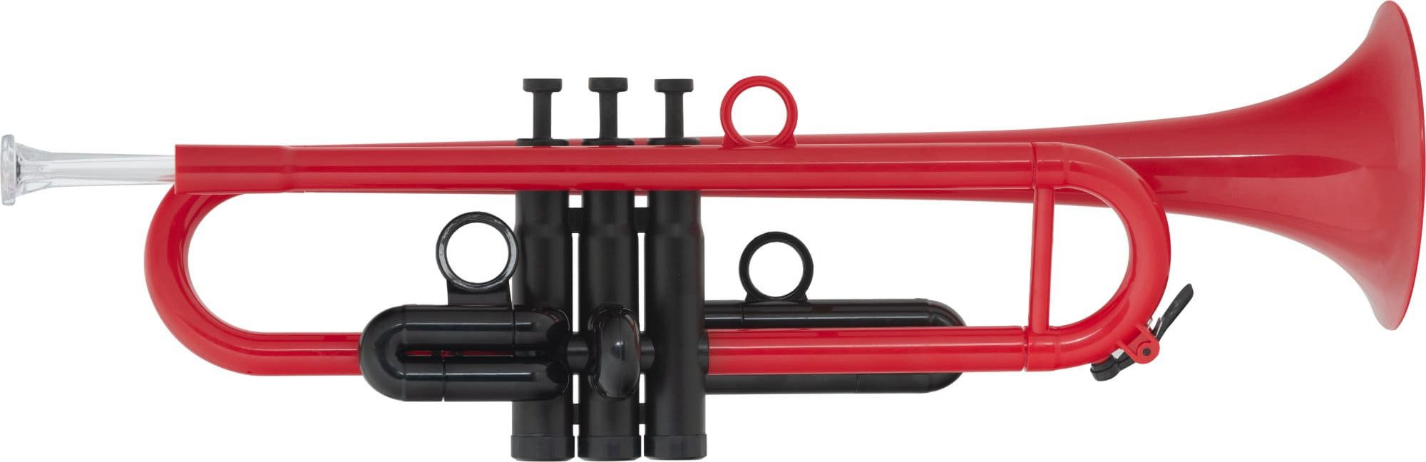Classic Cantabile Trompete MardiBrass Kunststoff Bb-Trompete - Brass-Sound in knalligen Farben Bb Pumpventil, Set, 6-St., Mit Transporthülle, zwei Mundstücken und Ersatzventilen, sehr gute Ansprache und Intonation