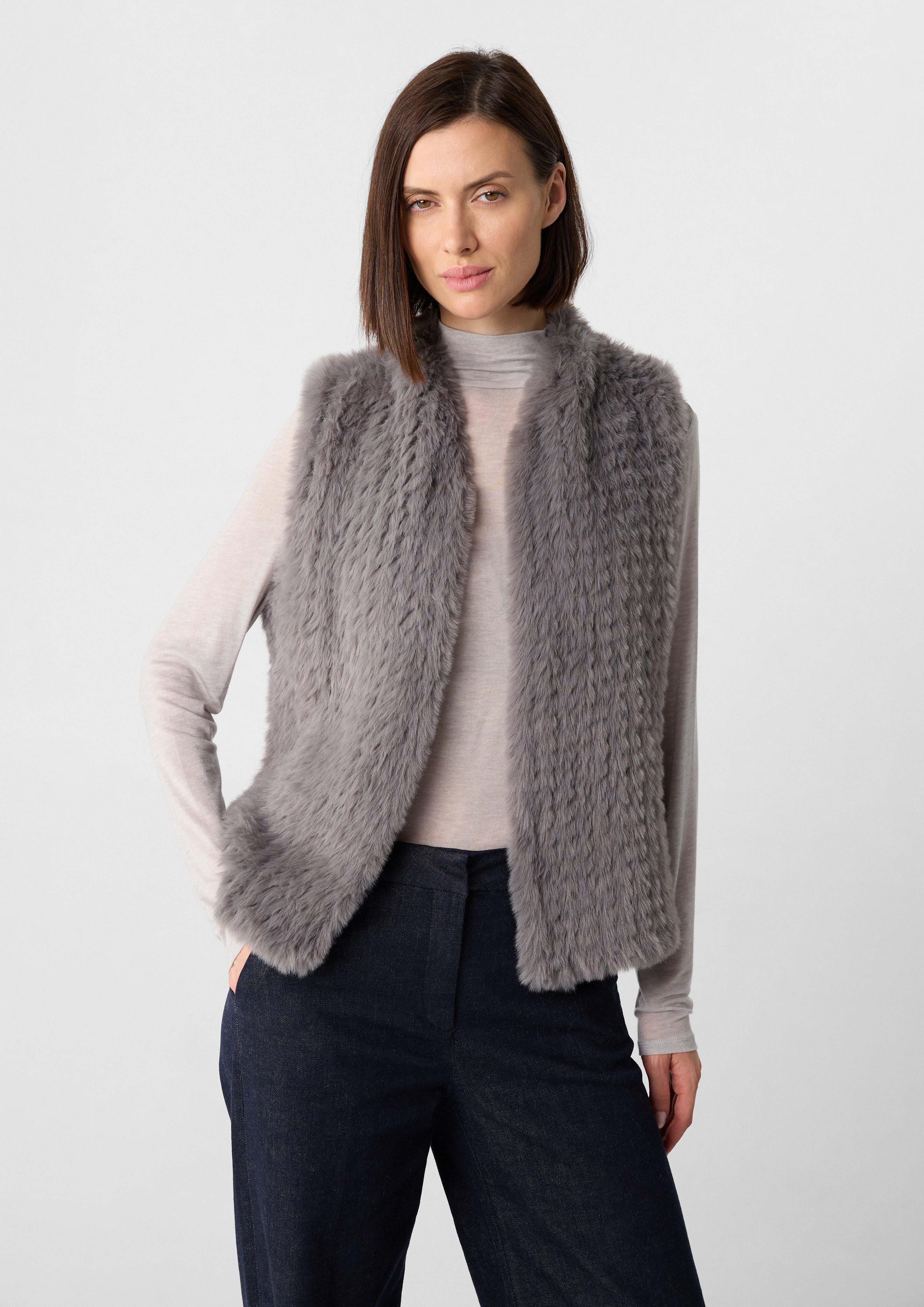 Comma Funktionsweste Weste aus gestricktem Kunstpelz günstig online kaufen