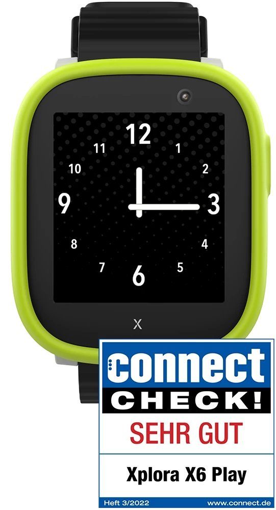 Preis und Auswahl an Xplora X6 Smartwatch TFT (3,86 schwarz/lime Zoll) Nano Play cm/1,52 Touchscreen