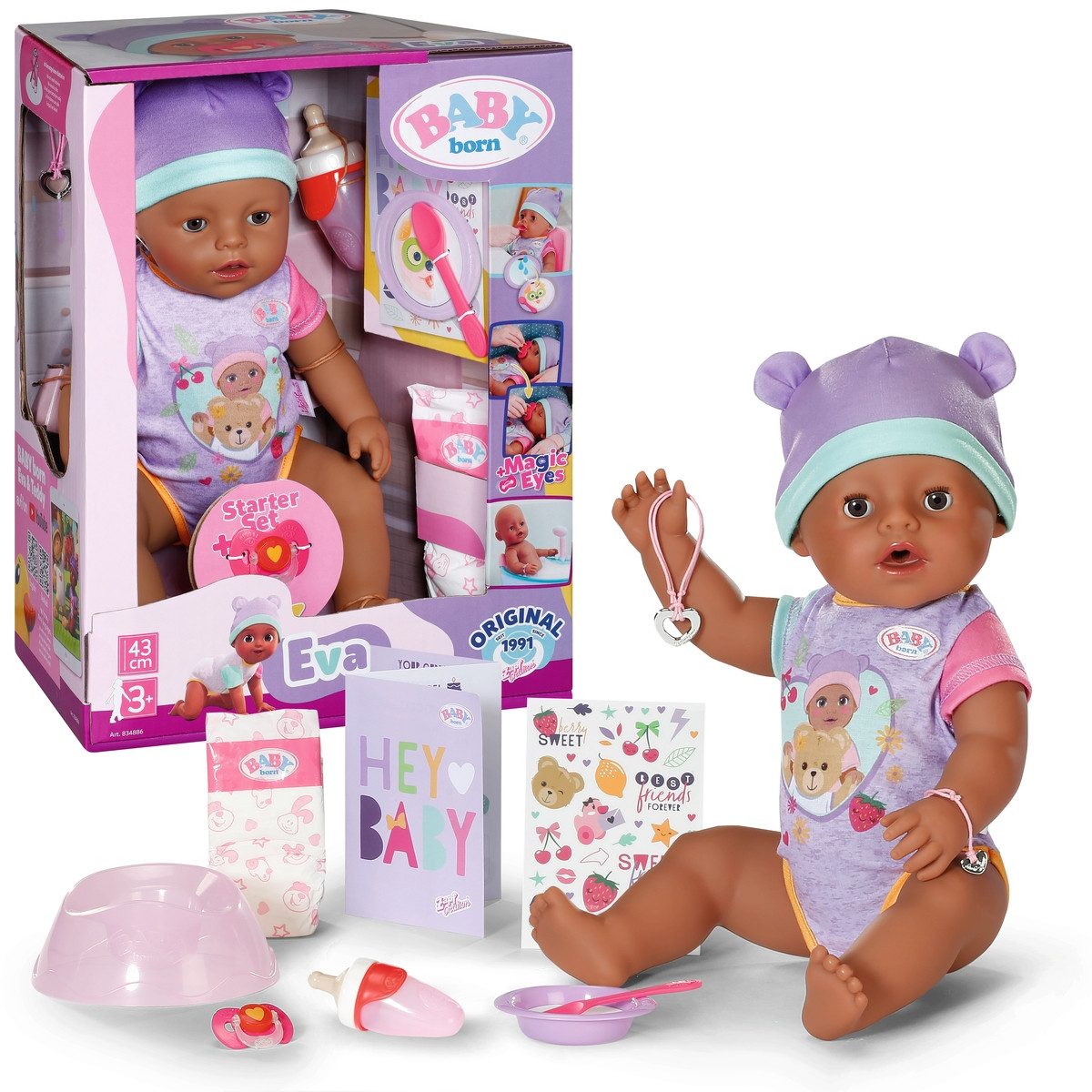Baby Born Anziehpuppe Zapf Creation Puppe BABY born Eva 43cm