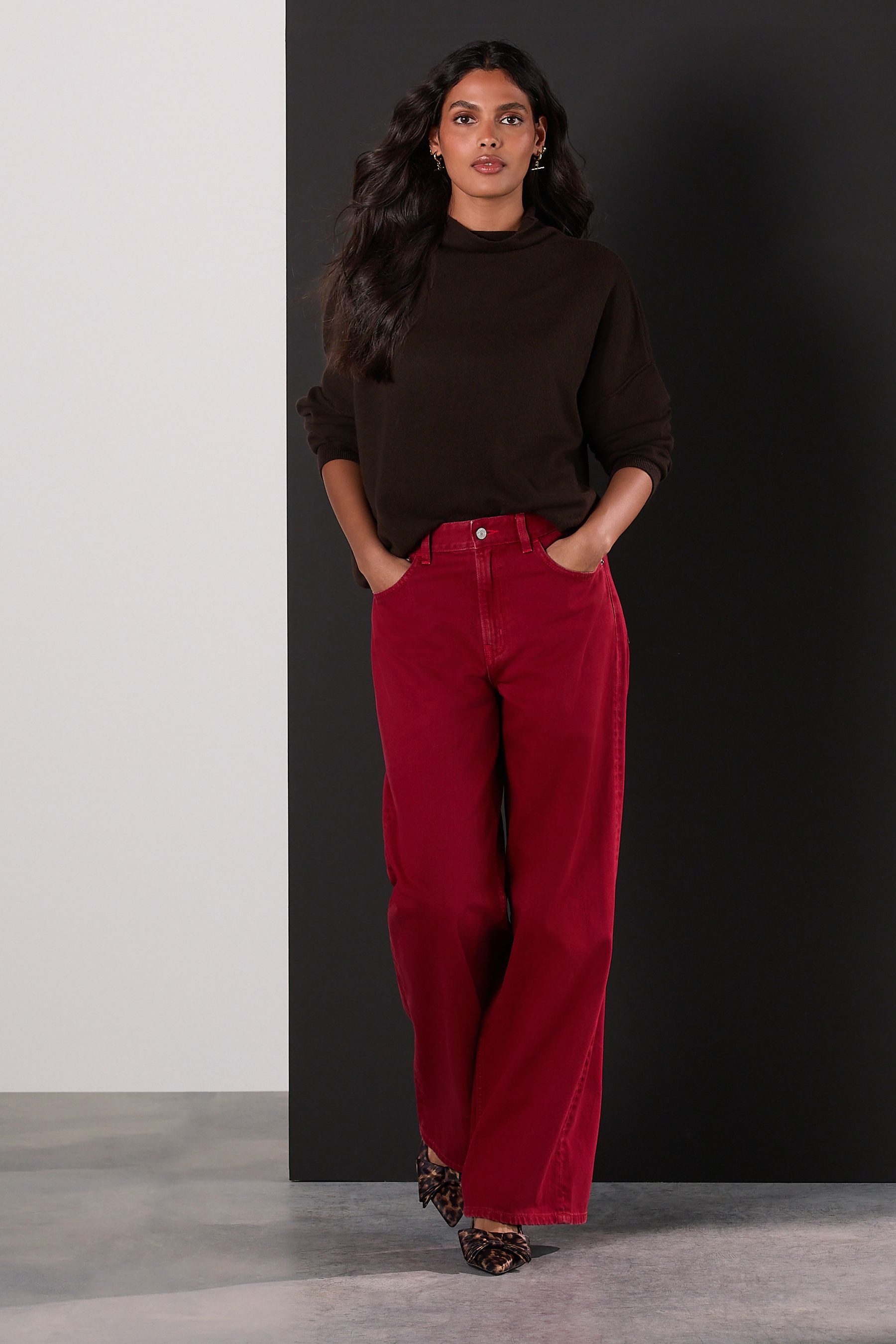 Next Weite Jeans Jeans mit weitem Bein aus 100 % Baumwolle (1-tlg)
