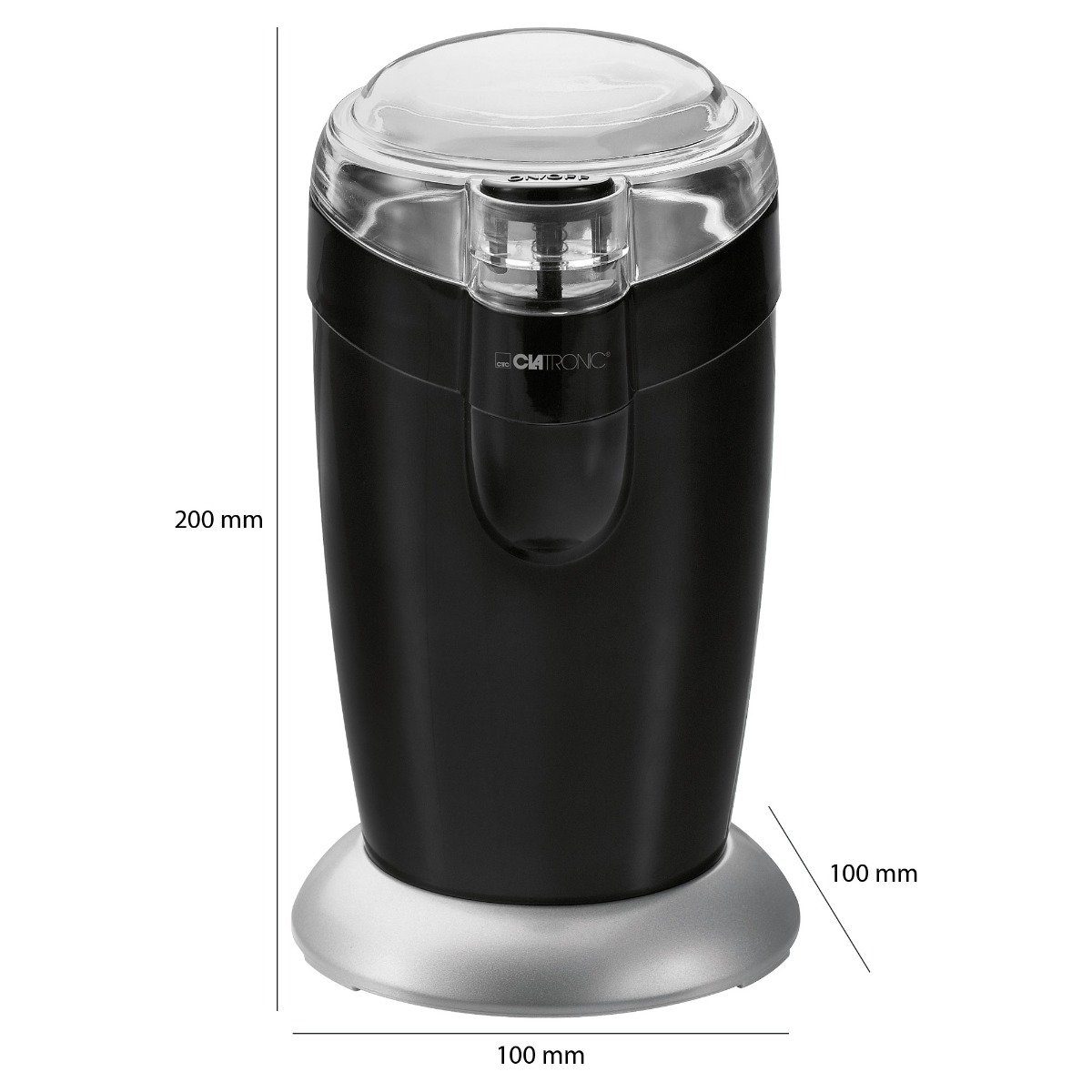 schwarz 3306, Edelstahlschlagmesser elektrische mit CLATRONIC Kaffeemühle KSW Kaffeemühle