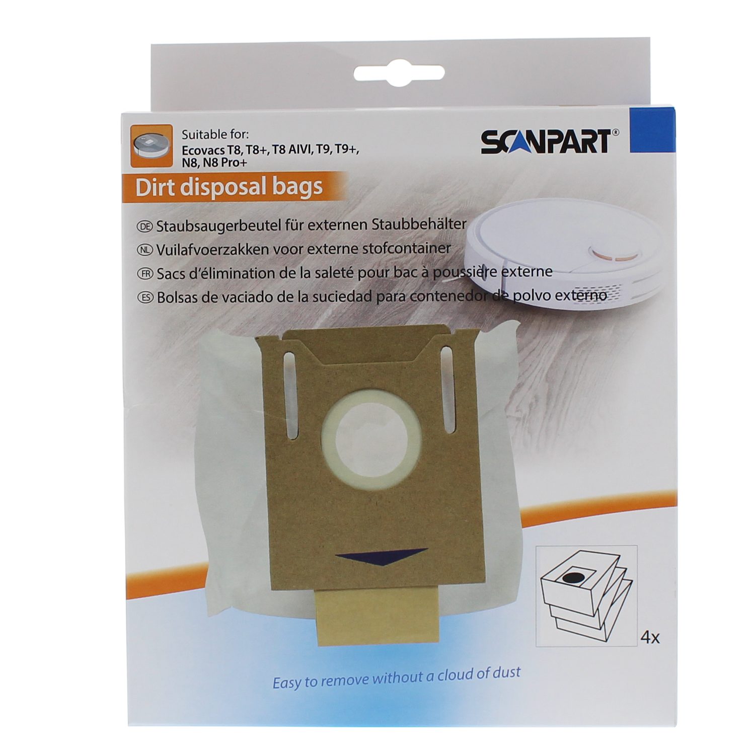 Scanpart Staubsaugerbeutel Scanpart Staubsaugerbeutel für Ecovacs Deebot T8 - 4er Pack