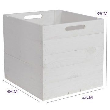 CHICCIE Holzkiste Kallax Aufbewahrungsbox Weiß 33x38x33cm (1 St)