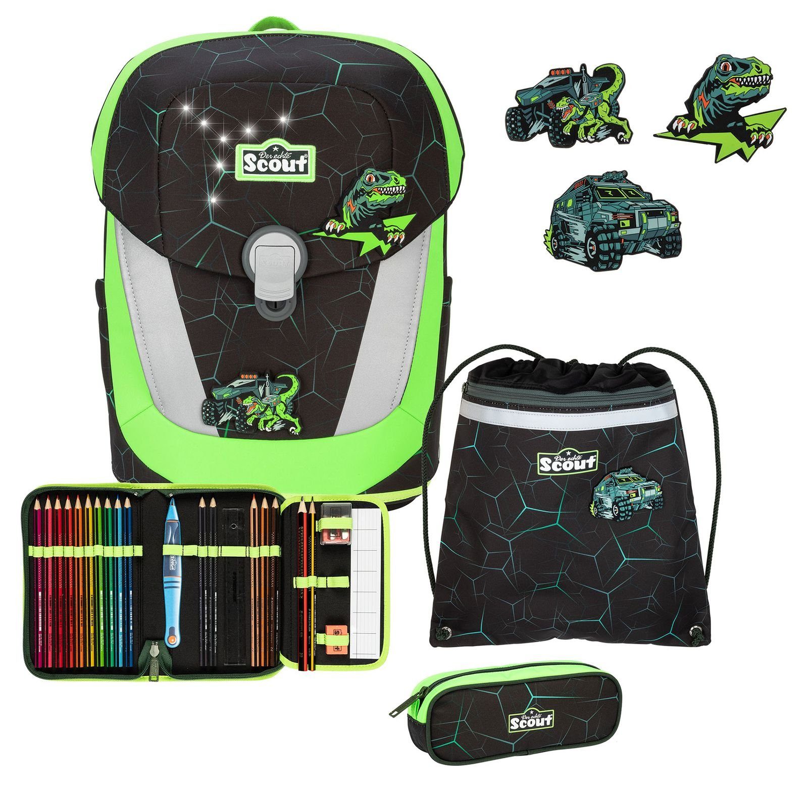 Scout Schulranzen Sunny II Set 5-teilig (Set, 4-tlg)
