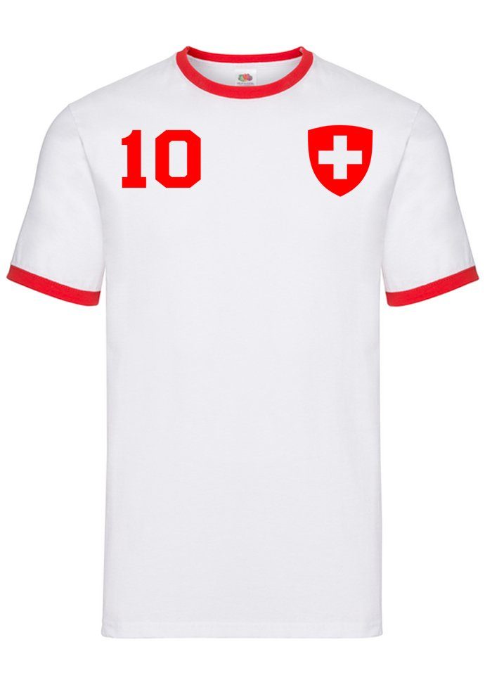 T-Shirt Herren Schweiz Swiss Sport Trikot Fußball Meister WM Europa EM