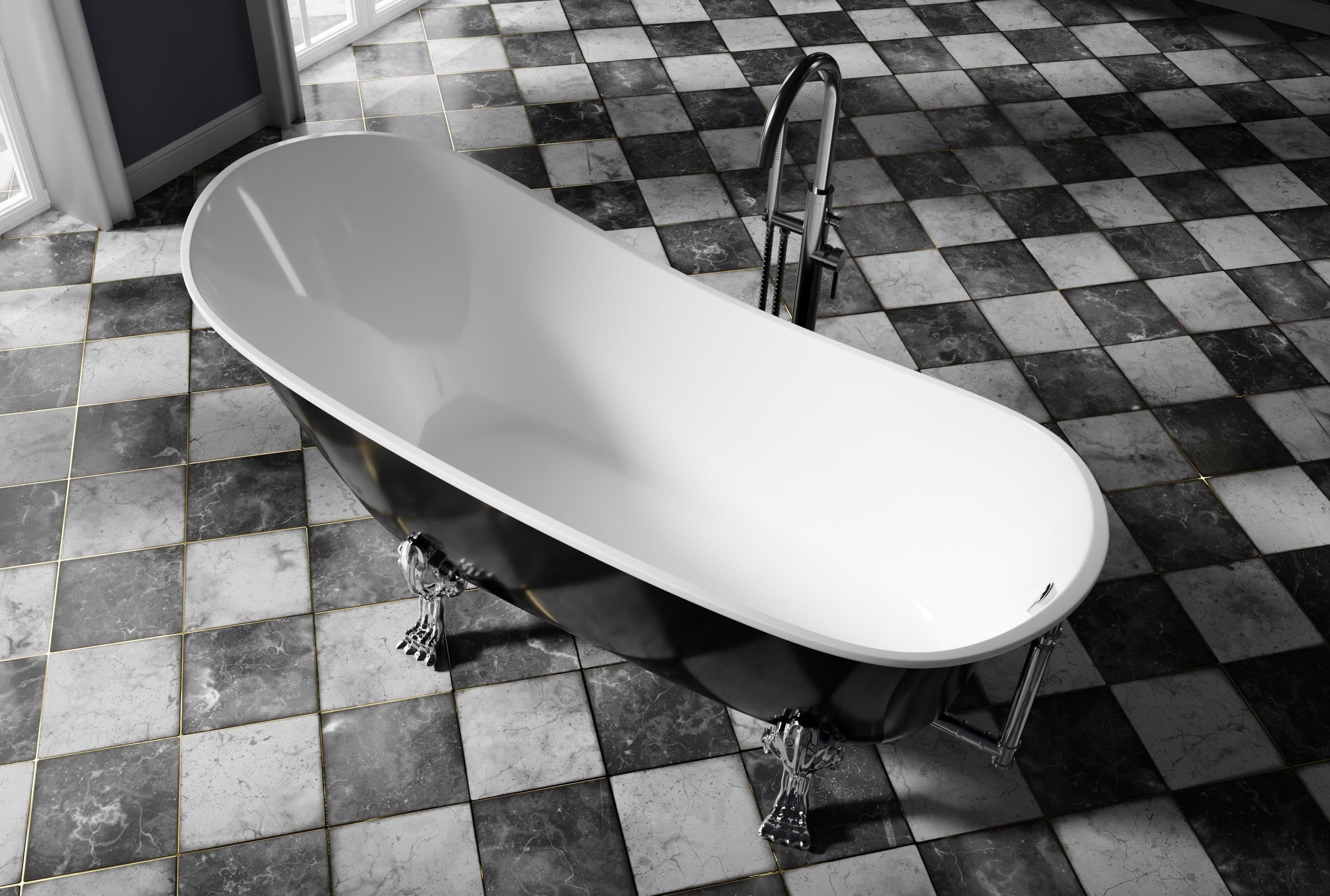 Bernstein Badewanne PARIS Schwarz glänzend, (freistehende günstig online kaufen