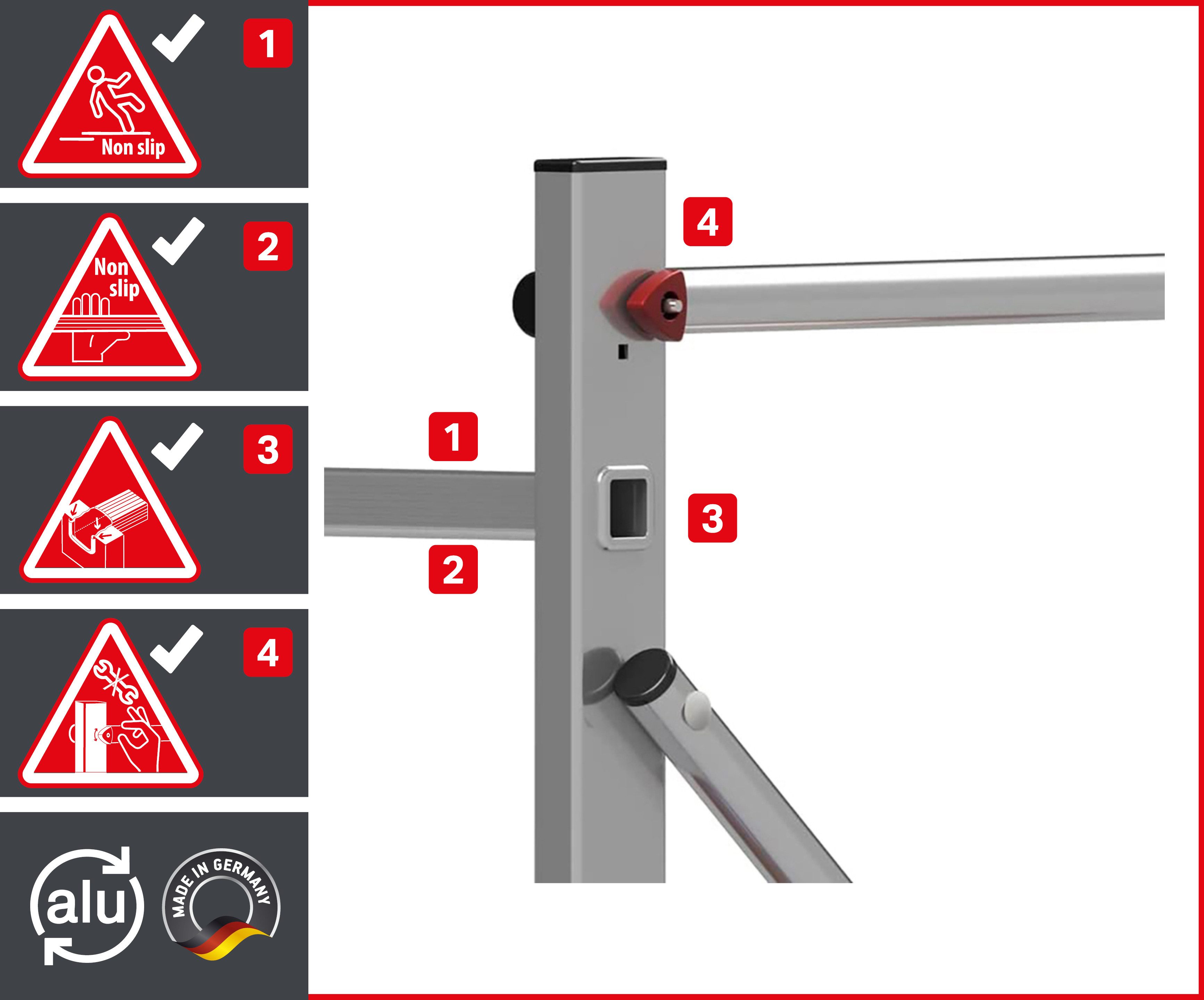 ALTEC Aluminium Mobile Scaffold AluCombine® 3.0 - 300, 3m, Aluminium Mobile Scaffold with 4 Casters