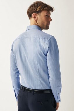 Next Langarmhemd Strukturiertes Slim Fit Baumwollhemd (1-tlg)