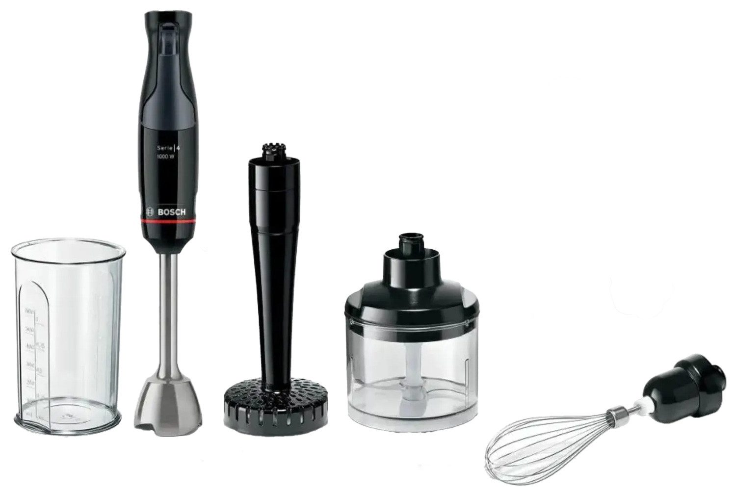 BOSCH Stabmixer Bosch MSM4B623 Serie4 ErgoMaster Stabmixer-Set 1000W Piano black
