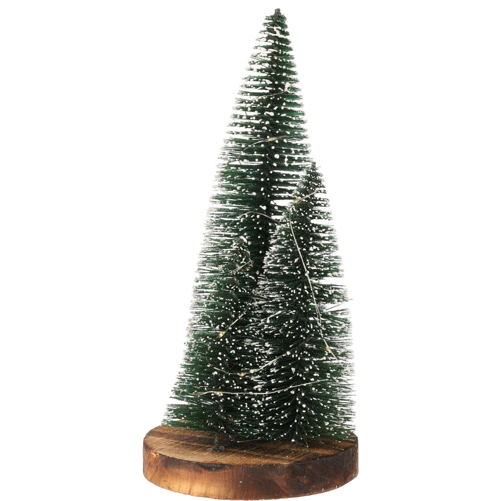 St), 1 Holzfuß Dekofigur Lichterkette LED HTI-Living Weihnachtsbaum 3 mit (Stück, auf Weihnachtsfigur Bäume