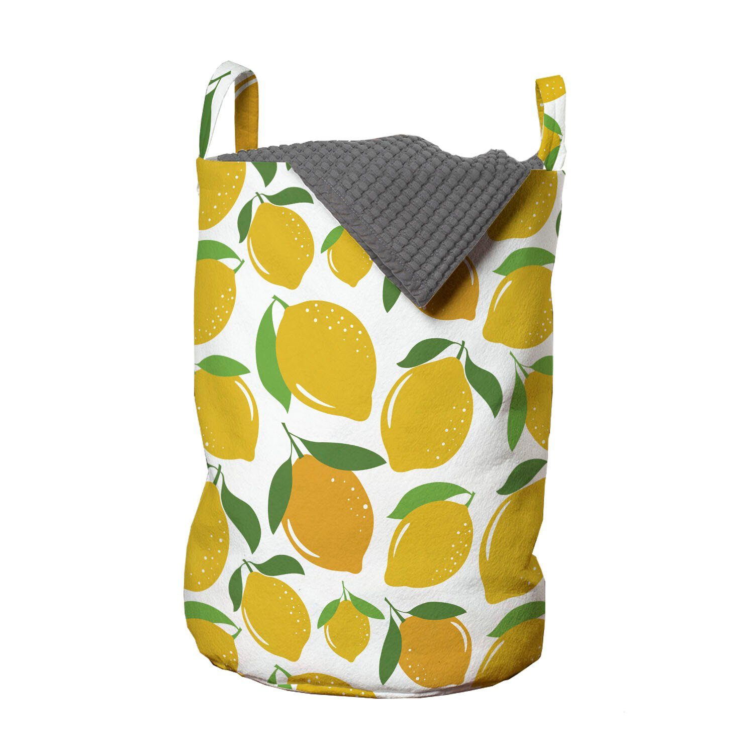 Citrus Farben Griffen Waschsalons, Wäschekorb Abakuhaus Kordelzugverschluss Energetische Wäschesäckchen für mit Zitronen Kunst