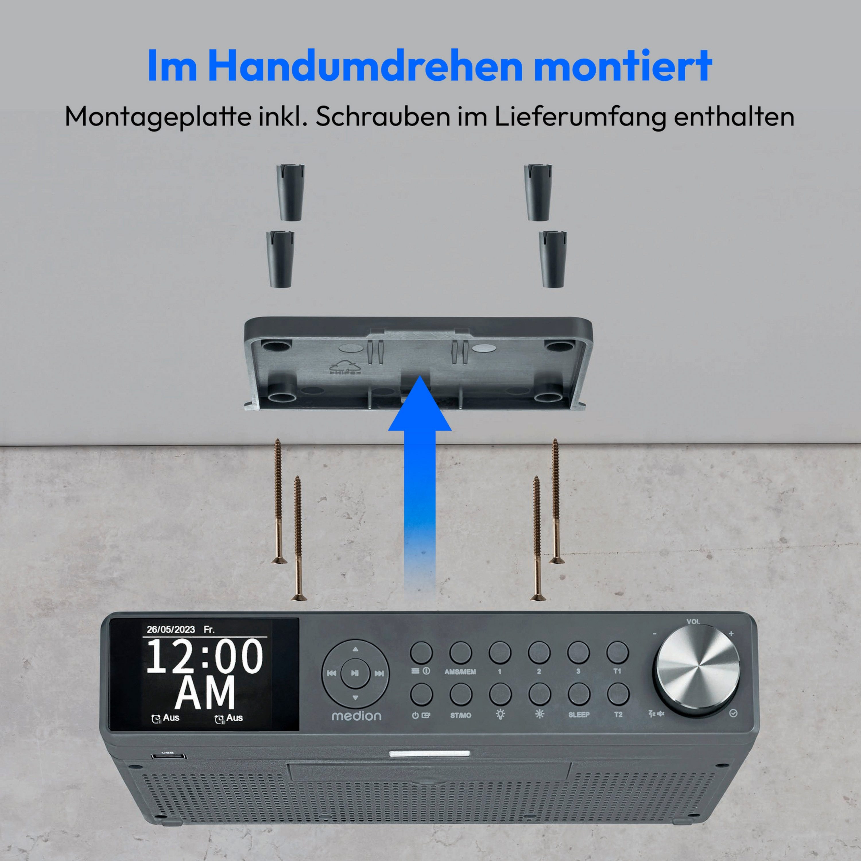 Medion® Radio (AM/FM, MW/UKW, DAB+, 3 W, P66750) – Bild 4 von 5