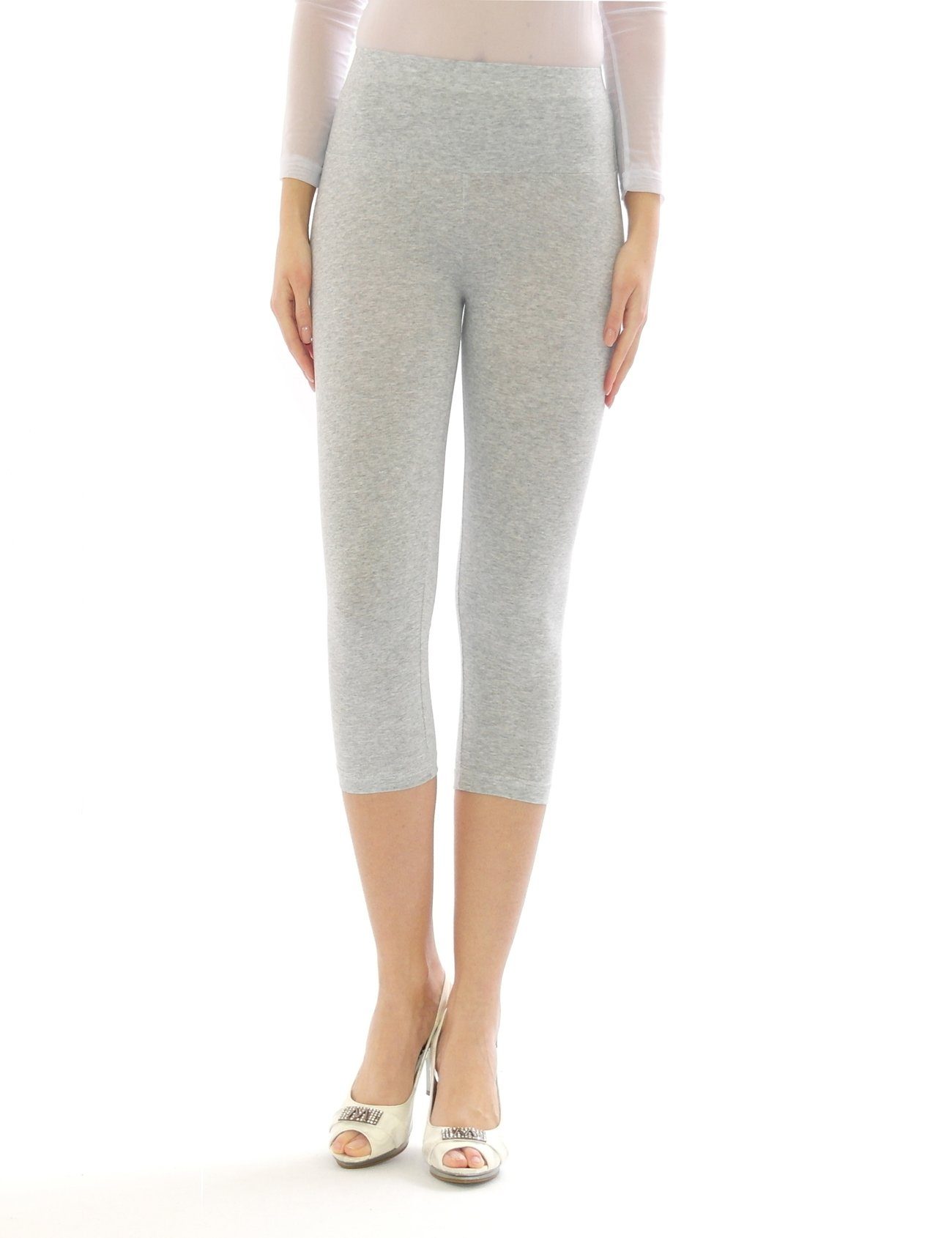 SYS Caprileggings Damen Capri 3/4 Leggings hoher Bund Hose Wäsche Leggins