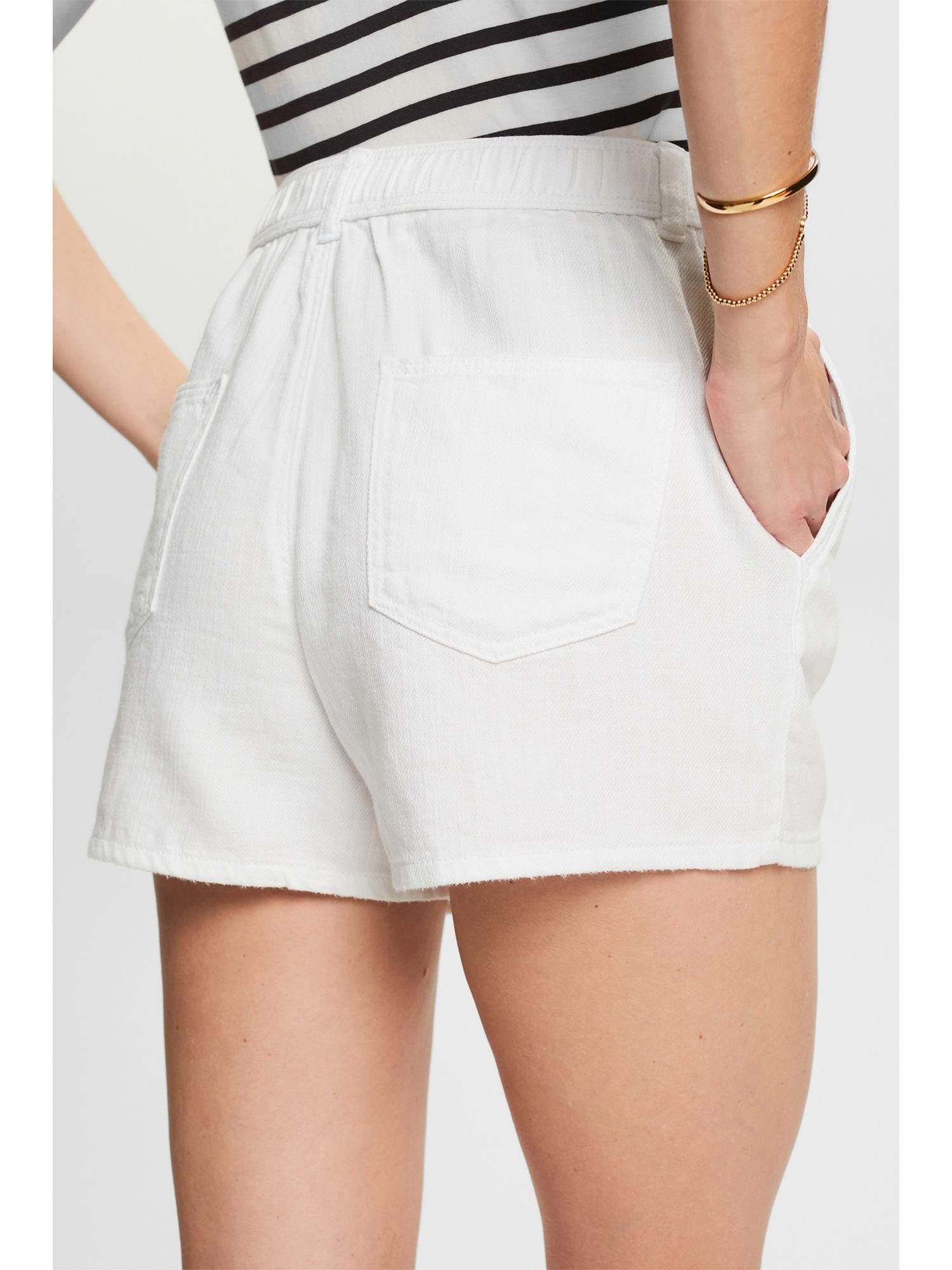 Esprit Shorts Twill-Shorts, 100 % (1-tlg) WHITE Baumwolle