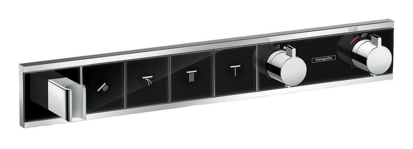 hansgrohe Brausethermostat RainSelect Für 4 Verbraucher mit integriertem Brausehalter Unterputz