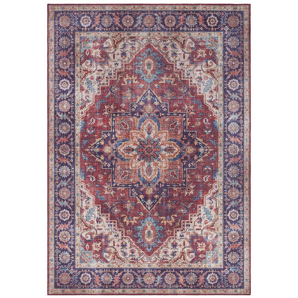 NOURISTAN Teppich Vintage Teppich Anthea Pflaumenrot, rechteckig, Höhe: 5 mm