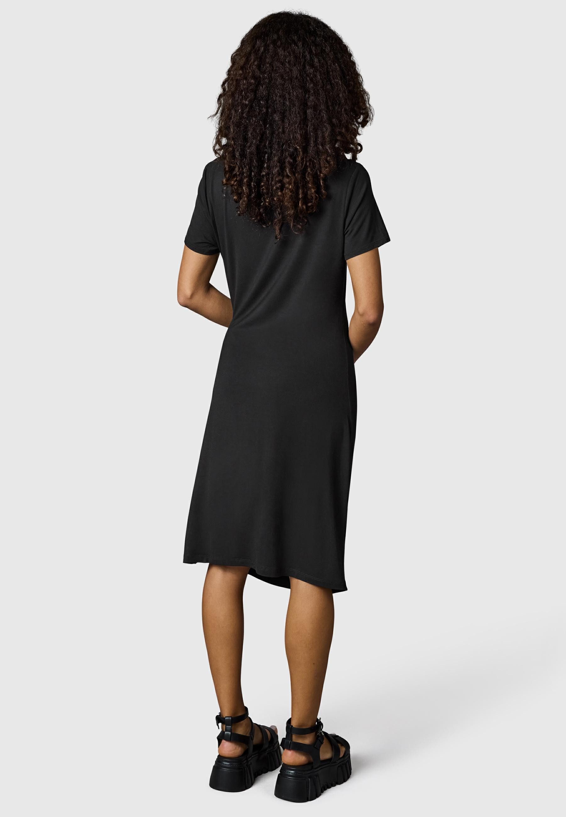 Ragwear Shirtkleid Knotta Kurzarm Sommerkleid mit seitlichem Bindeband