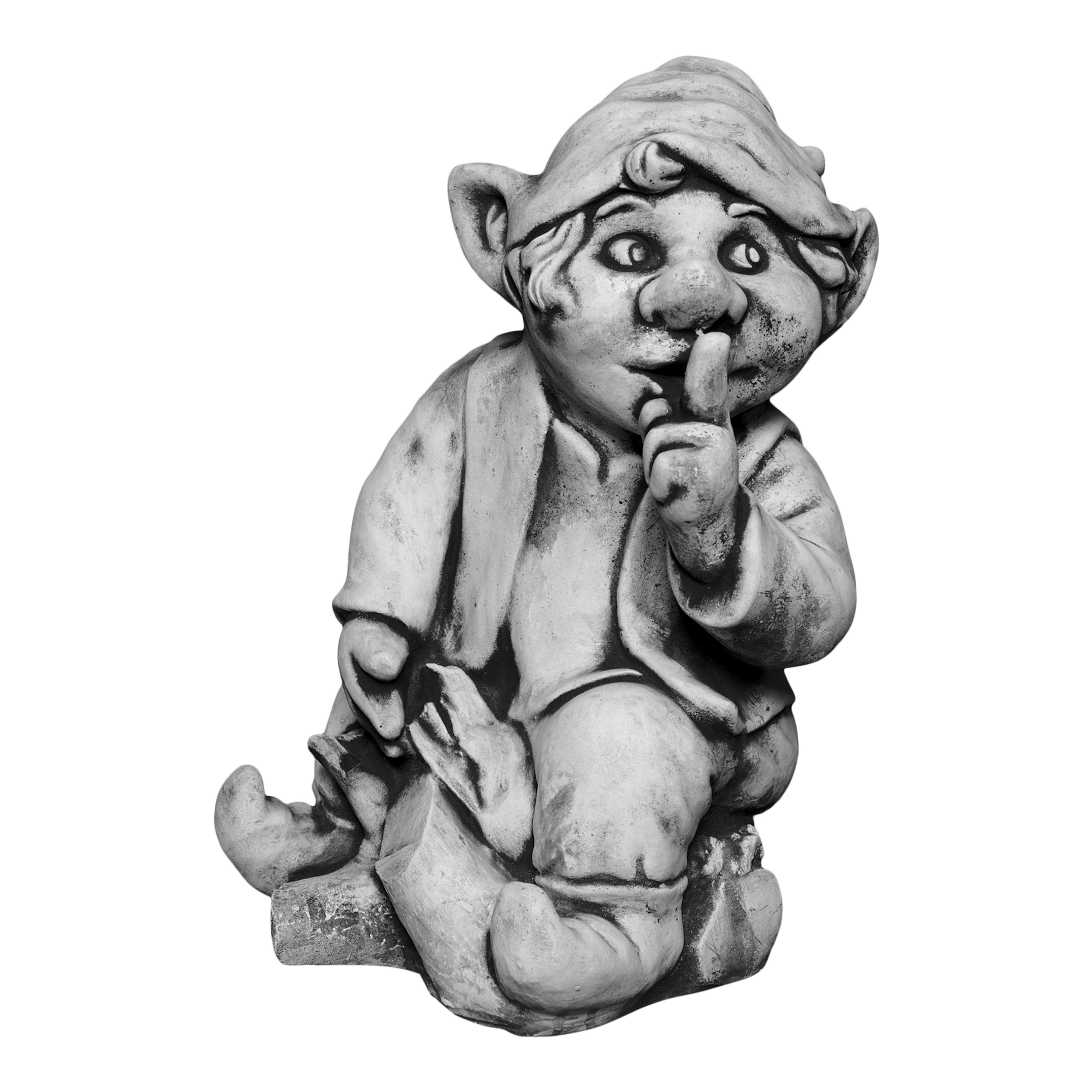 gartendekoparadies.de Gartenfigur Gnom mit Geheimnisse, Steinfigur Wichtel, H. 38 cm, 25 kg, Frostsicher