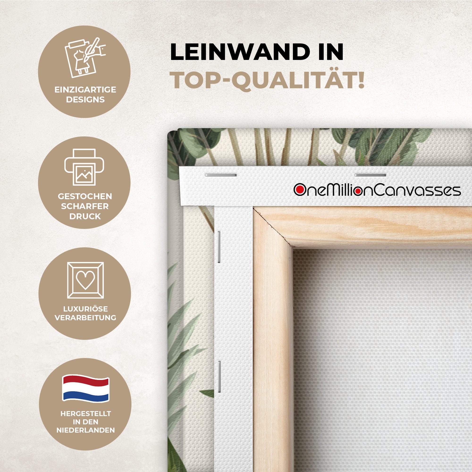 OneMillionCanvasses® Leinwandbild Panorama Dschungel - Palme - Bananenstaude - Kinder - Natur - Pflanzen, Fotodruck (1 St), Wandbild, Deko Schlafzimmer Wohnzimmer Flur 40x20 cm