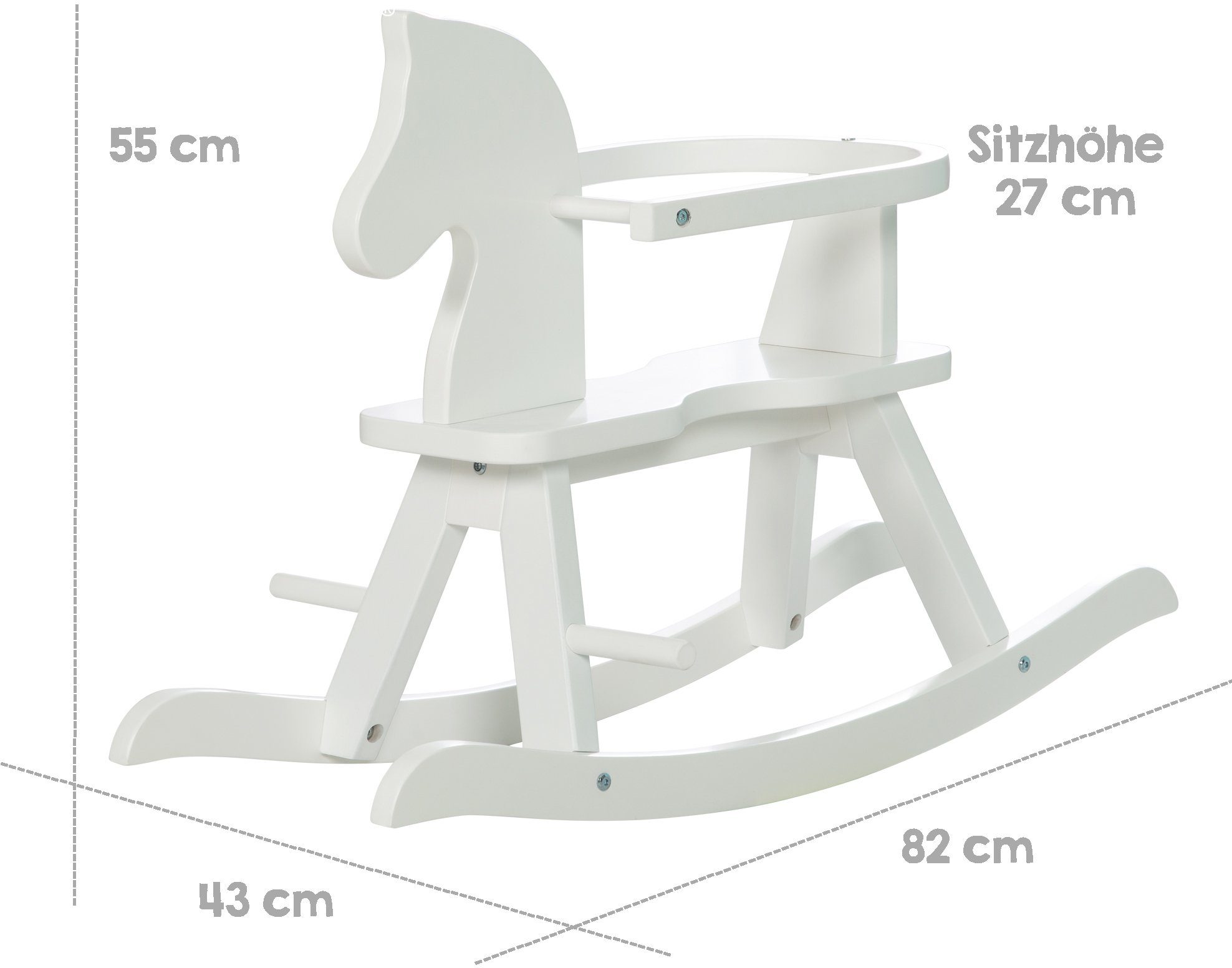 roba® Schaukelpferd weiß, aus Holz günstig online kaufen