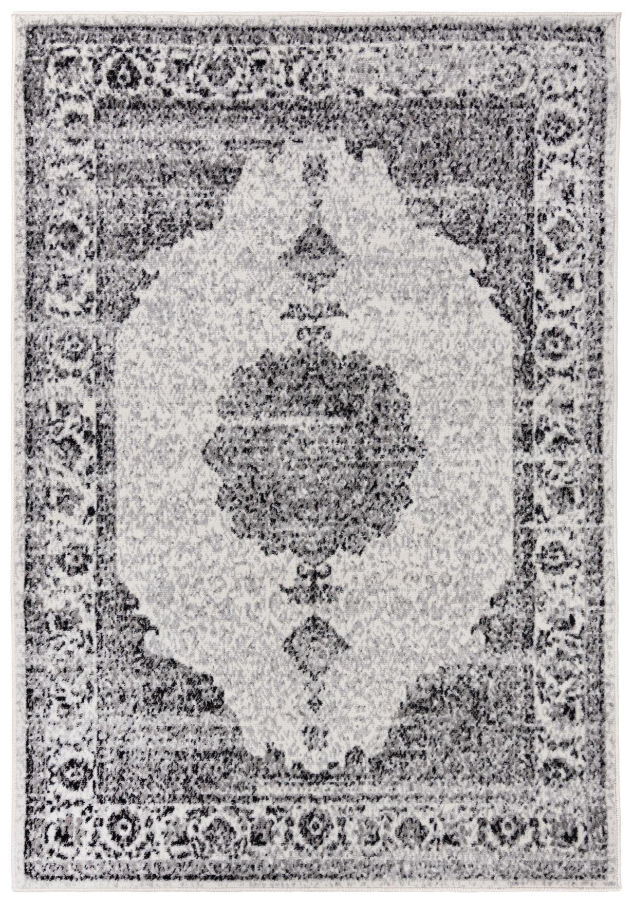 Designteppich Modern Teppich Vintage Creme Schwarz - Weich, Pflegeleich