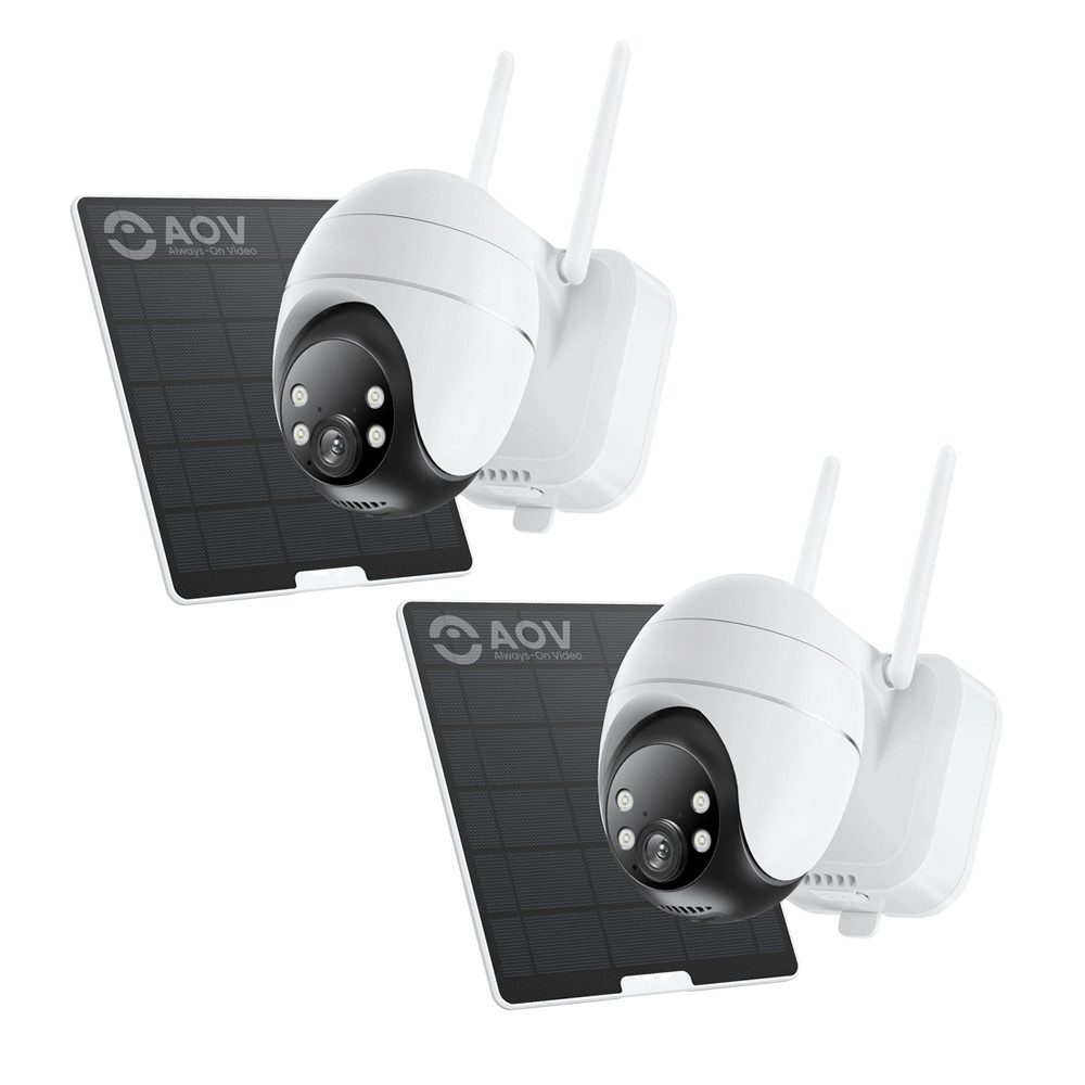 Topcony Überwachungskamera 24/7 Aufnahme AOV Überwachungskamera 4MP IP Kamera (Außenbereich, außen, Aussen, 9000mAh Akku & 5W Solarpanel, KI Erkennung, 2-tlg., Automatische Verfolgung, 30 Meter Nachtsicht, 330°/130° Pan Tilt WLAN Kamera)