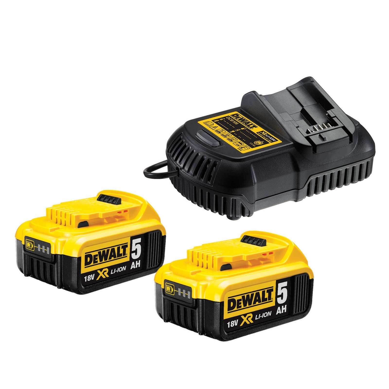 DeWalt DeWALT Akku-Kit DCB115P2-QW- Set inkl. 2 x 18V, 5Ah, DCB 115 Ladegerät Zusatz-Akku DCB115P2-QW (18 V)