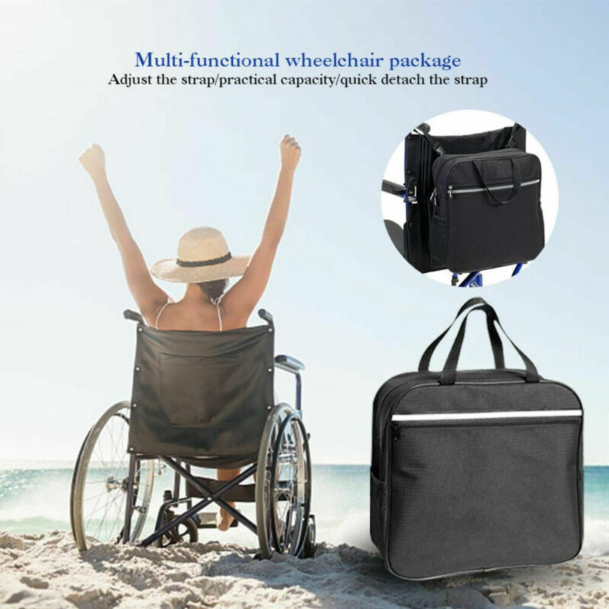 FELIXLEO Aufbewahrungstasche Rollstuhltasche Hinten Rollstuhl Rucksack Seitentasche Schwarz